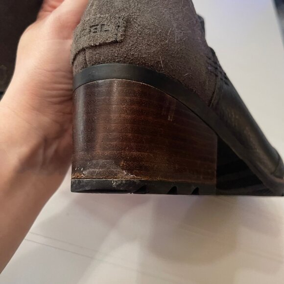 Sorel Women’s 10 Cate Cut Out Black Brown Leather Slip On Ankle Boots T15 - Picture 8 of 14